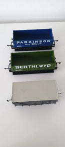 Hornby Rake of 3 OO Gauge Mixed Wagons 2 X Open Wagons & a Vent Van Unboxed.