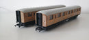 Hornby Rake of 2 LNER Teak Coaches Metal Wheels OO gauge Playworn Condition