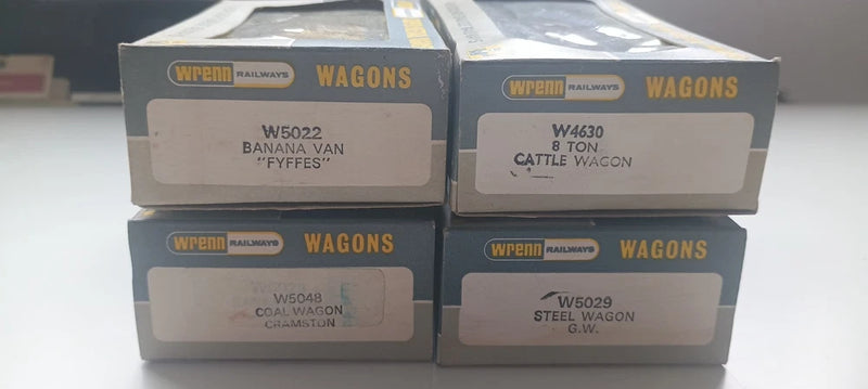 Wrenn Model Railways FOUR  Mixed Boxed Wagons OO Gauge.
