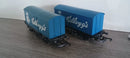 Hornby Railways Pair Of 2 x R222 Kelloggs Closed Vans Unboxed. OO Gauge