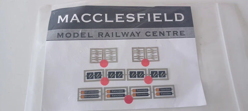 Lima L149930 Class 47 Etched Nameplates Strombidae, Xancidae, Tonnidae & Vasidae