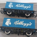 Hornby Railways Pair Of 2 x R222 Kelloggs Closed Vans Unboxed. OO Gauge