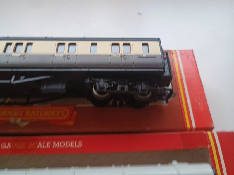 Hornby Rake Of 3 GWR Composite Coaches Chocolate/Cream 2 x R456 & 1 x R457 Brake