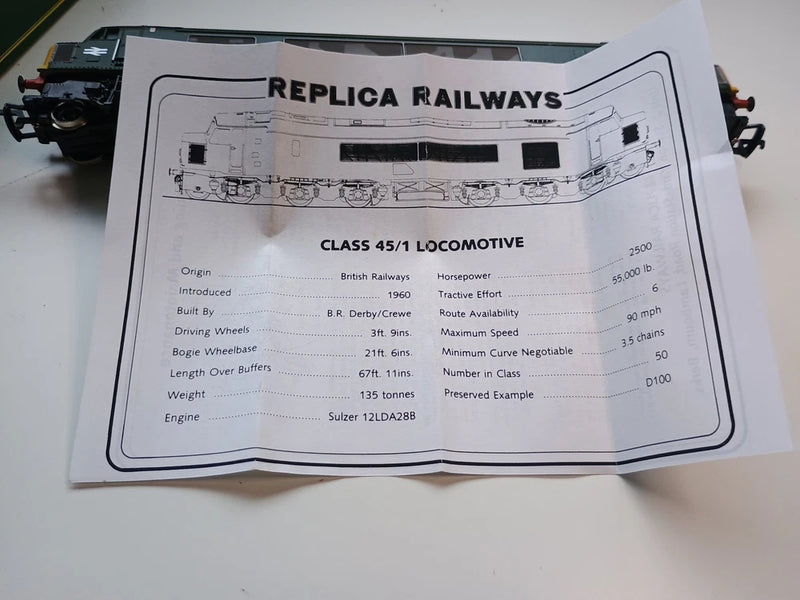 Replica Railways  Ca. No. 11502 Class 45 BR Green No.  45106 Spares/Repairs