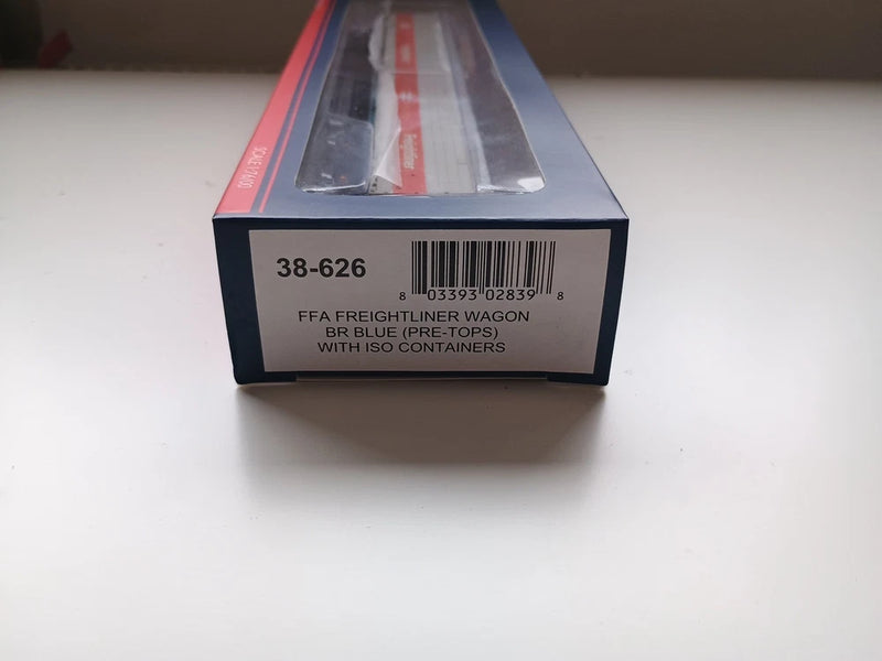 Bachmann 38-626 BR Blue Pre-TOPS FFA Freightliner car with 2x ISO Containers MIB