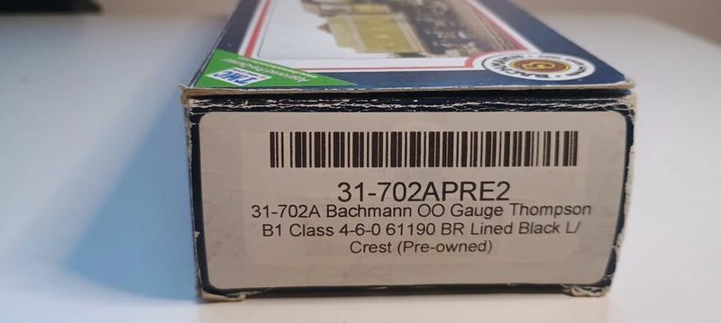 Bachmann 31-702A BR 4-6-0 Class B1 Steam Locomotive No. 61190 Boxed