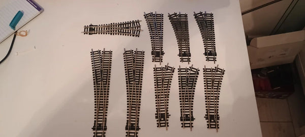 Hornby Large Job Lot Of 9 Mixed Points Nickel Silver Track OO Gauge